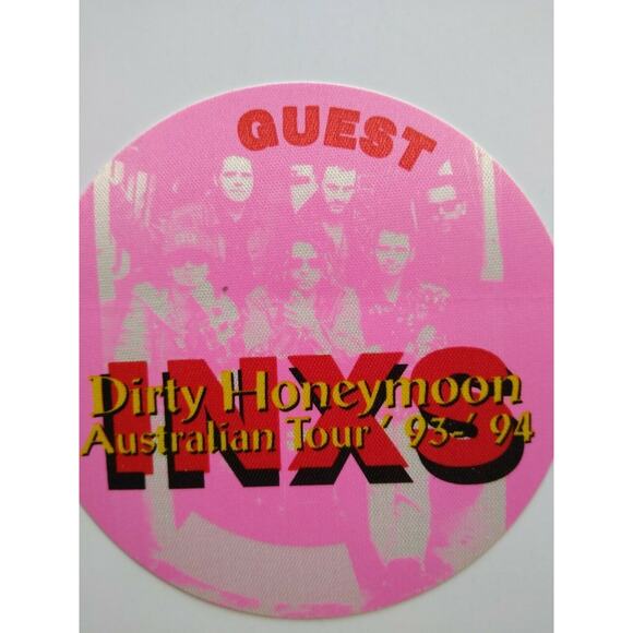 INXS Dirty Honeymoon Band Photo Backstage Pass Original New Wave Rock 1993 Pink - Picture 4 of 4